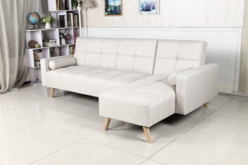 Canapea Maloni extensibila pe dreapta , 3 locuri, creme - Img 5
