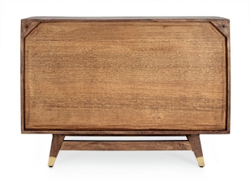 Comodă Dhaval cu 7 sertare, din lemn de mango și acacia reciclat, stil Vintage, 110x40x80 cm - Img 4