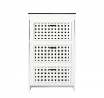 Comoda din pal melaminat cu 3 sertare Done alba 60 cm - Img 8