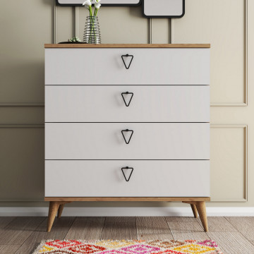 Comoda din pal melaminat Versa stejar si alb 80 cm - Img 2