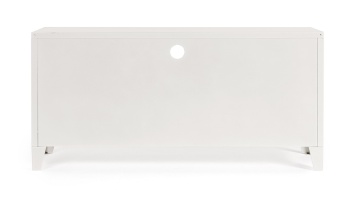 Comodă TV Cambridge, cu 2 uși, din oțel vopsit epoxidic, alb-crem, 120,5x40x58,5 cm - Img 3