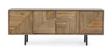 Comodă TV Darsey, 140 cm, din lemn de mango, 140x32.5x53 cm - Img 3