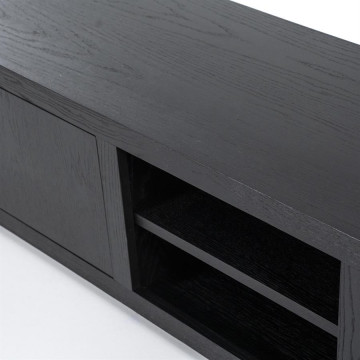 Comoda TV din lemn de stejar Helsinki 200cm neagra - Img 3