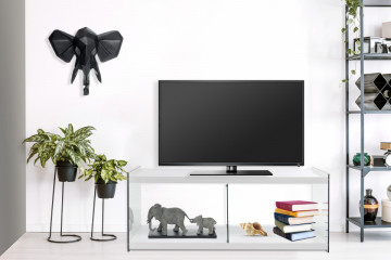 Comoda TV din sticla temperata Elementary alba 120 cm - Img 4