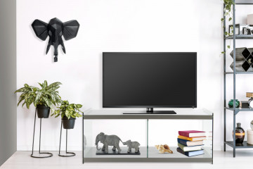 Comoda TV din sticla temperata Elementary Gri 120 cm - Img 4