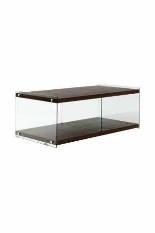 Comoda TV din sticla temperata Elementary maro deschis 120 cm