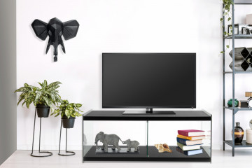 Comoda TV din sticla temperata Elementary neagra 120 cm - Img 4