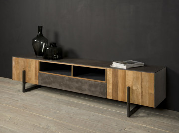 Comoda TV din tec reciclat 222 cm - Img 2