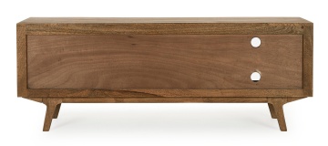 Comodă TV Sherman, 152 cm, cu 2 uși, din lemn de mango, stil vintage, 152x40x55 cm - Img 4