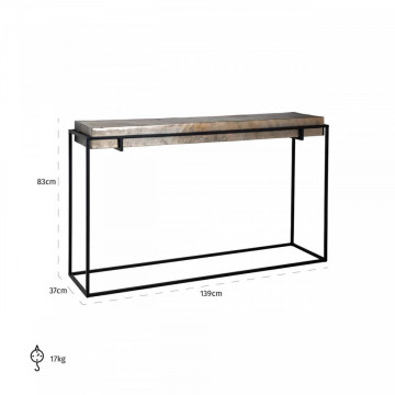 Consola din aluminiu Calloway 139 cm - Img 5