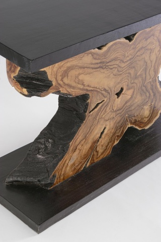 Consolă Marwood, 120 cm, design unic din rădăcini de tec și lemn de suar, finisaj nitrocelulozic, 120x40x75 cm - Img 4