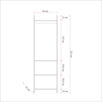 Cuier din pal melaminat Dinamic 3 pin 64x225x 52 cm - Img 6