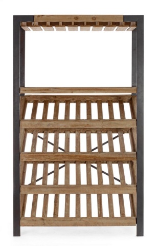 Dulap bar pentru sticle Kantin, din metal și lemn de brad, 114x38x199 cm - Img 3
