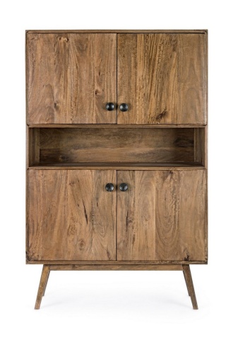 Dulap living cu 4 uși Sylvester, din lemn de mango, 104x40x158 cm - Img 3