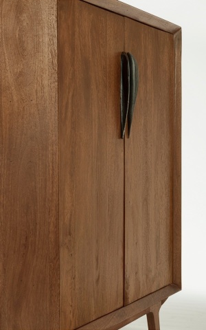 Dulap pentru vin Sherman, cu 2 uși, din lemn de mango, 90x40x108 cm - Img 8