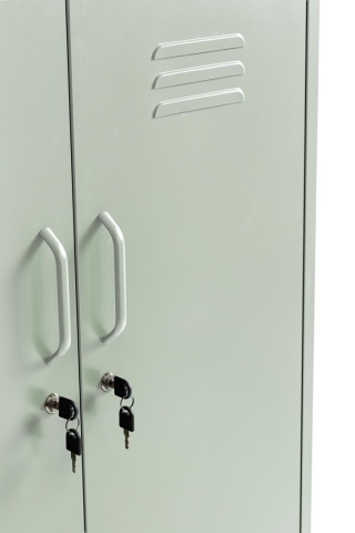 Dulapior Cambridge, cu 2 uși și 2 rafturi ajustabile, din metal vopsit electrostatic, verde salvie, 80x40x101.5 cm - Img 5