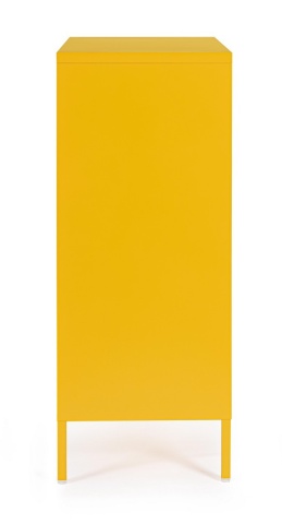 Dulapior Cambridge, cu 2 uși și 2 rafturi ajustabile, din metal vopsit electrostatic, galben, 80x40x101.5 cm - Img 5
