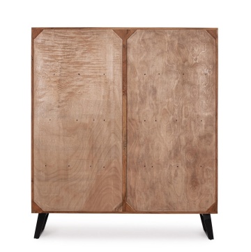Dulapior din lemn de acacia, 4 uși cu fronturi intarsiate, 145x40x165 cm - Img 3