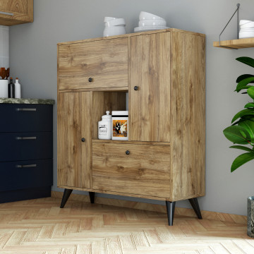 Dulapior din pal melaminat Hercules nuc 105x120x35 cm - Img 2