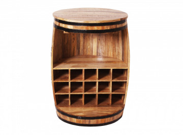 Dulapior pentru vin in forma de butoi Rustic, depozitare pentru 15 sticle - Img 4