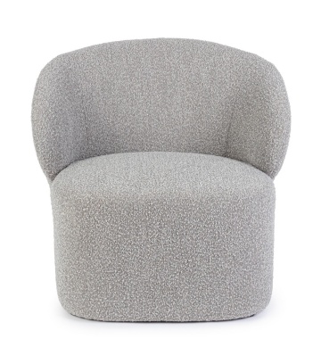 Fotoliu gri din textil bouclé, 79.5 x 75.5 x 72 cm - Img 4