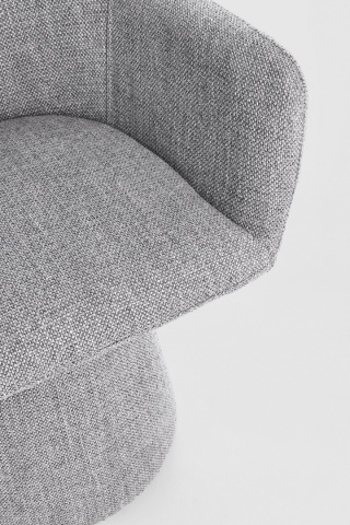 Fotoliu Lottie, pivotant cu mecanism de revenire, cu brațe, din material textil, gri închis, 59x55x77 cm - Img 7