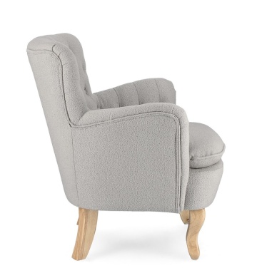 Fotoliu Orlins, capitonat, cu brațe, din material textil cu efect bouclé - Img 5