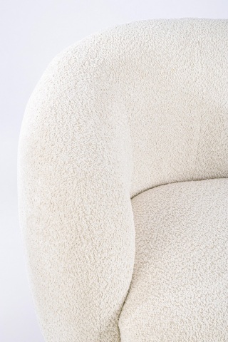Fotoliu Tecla cu brațe, din poliester cu efect bouclé, natural, 93x87x73 cm - Img 7