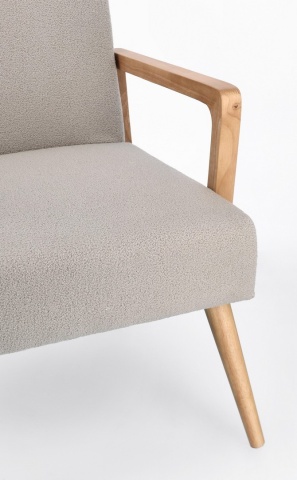 Fotoliu Veriana, textil, gri deschis, 64.5 x 72 x 82 cm - Img 7