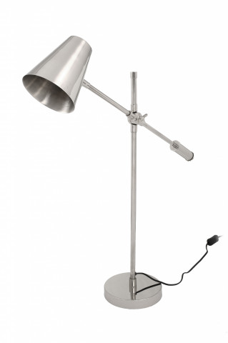 Lampa de birou din otel/alama/fier Celeste, argintie, un bec