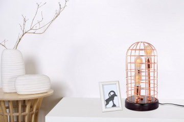 Lampa decorativa din fier/lemn Kepler cupru, un bec - Img 3