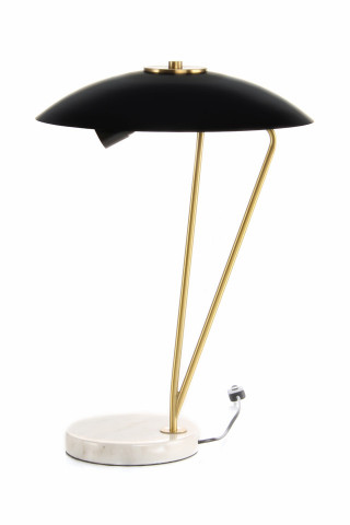 Lampa decorativa din fier/ marmura Kayani neagra/aurie/alba, un bec - Img 3
