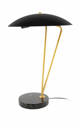 Lampa decorativa din fier/marmura Kayani neagra /aurie /neagra, un bec - Img 3
