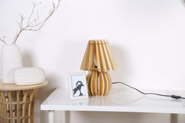 Lampa decorativa din lemn Gino Lemn bej, un bec - Img 5