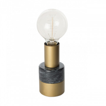 Lampa decorativa din murmura/fier Lalande neagra, un bec - Img 2