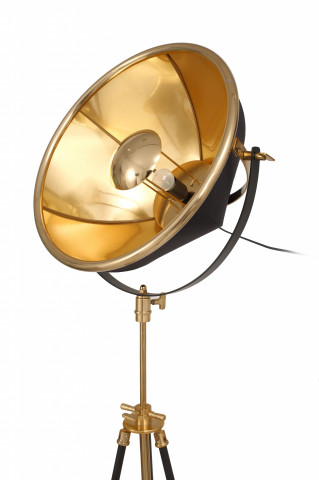 Lampadar din otel/aluminiu/bumbac Bowie auriu/negru - Img 3