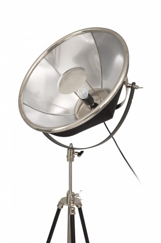 Lampadar din otel/aluminiu/bumbac Bowie negru/argintiu - Img 3