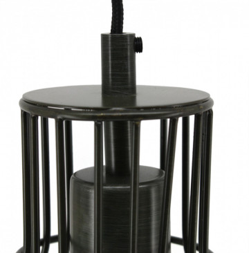 Lustra din fier galvanizat Bellatrix neagra, un bec - Img 3