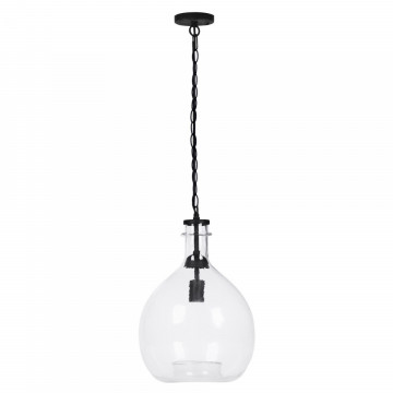 Lustra din sticla/fier Altair Large transparent/negru, un bec
