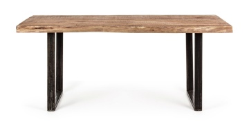Masă dining Elmer, 8 persoane, din lemn de Acacia și oțel, 180 x 90 cm - Img 3