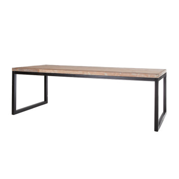 Masa dreptunghiulara din lemn de tec reciclat Java 240x100x76 cm maro/negru - Img 2