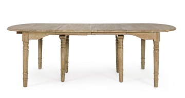 Masă extensibilă Bedford, din lemn masiv de stejar, finisaj ceruit antichizat, 12 locuri, 92-382x120 cm - Img 7