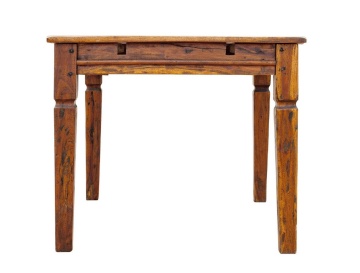 Masă extensibilă Chateaux, 8 persoane, din lemn masiv de acacia indiană, finisaj antichizat, 120-200x90 cm - Img 5