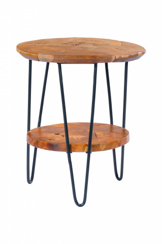 Masuta de cafea cu forma neregulata din tec 40-50x40-50x55 cm - Img 1