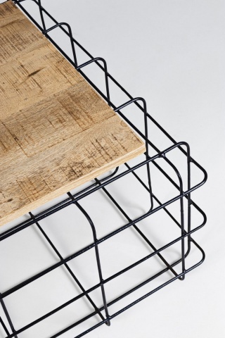 Măsuță de cafea dreptunghiulară, stil nordic, din lemn de mango și oțel, 110x65 cm - Img 4