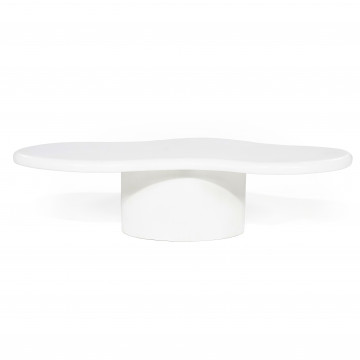Masuta de cafea fibră de sticlă Seki 121x51,5x32 cm alba