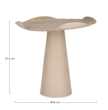 Măsuță de cafea Lalita, rotundă, din aluminiu, finisaj mat, bej, 46x47.5 cm - Img 2