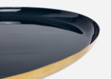 Măsuță de cafea Nalima, rotundă, din oțel emailat, albastru, diametru 40.5 cm, înălțime 45.5 cm - Img 4