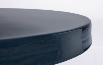 Măsuță de cafea Nalima, rotundă, din oțel emailat, albastru, diametru 41 cm, înălțime 41 cm - Img 4