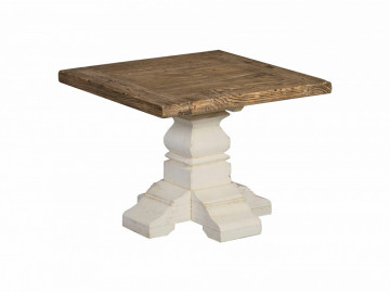Masuta de cafea patrata din lemn 60x60x45 cm gri/alb
